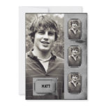 Grunge Border Photo Panel Graduation Announcement