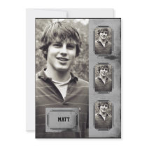 Grunge Border Photo Panel Graduation Announcement