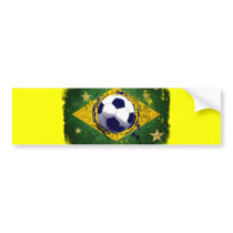 Grunge brazil soccer flag gifts bumper stickers