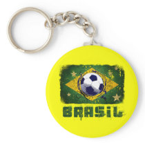 Grunge brazil soccer flag gifts key chains