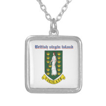 Grunge British Virgin Islands coat of arms designs Personalized Necklace