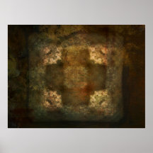 Grunge Cross on Linen Poster