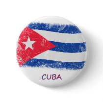 Grunge Cuba Flag Button