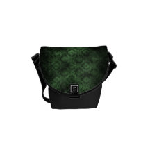 Grunge Damask Mini-Bag (Green) Messenger Bags