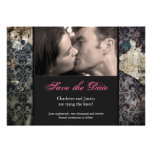grunge damask; save the date custom invites