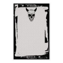 Grunge Demon Skull Fence Goth Stationery
