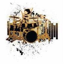 grunge drummer design cut outs