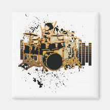 grunge drummer design magnet