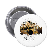 grunge drummer design pins