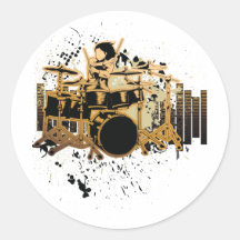 grunge drummer design stickers