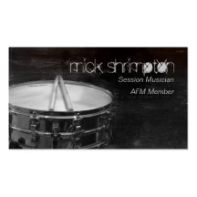 Grunge Drummer Musician Business Card