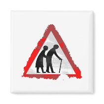Grunge Elderly People Sign Fridge Magnet