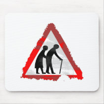 Grunge Elderly People Sign Mouse Pad