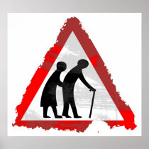 Grunge Elderly People Sign Posters