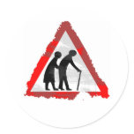 Grunge Elderly People Sign stickers