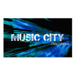 Grunge Explosion Music Business Card - Blue Green