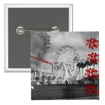 Grunge Ferris Wheel Pinback Buttons