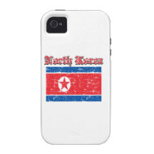 Grunge Flag of North Korea Case-Mate iPhone 4 Cases