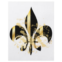 Grunge Fleur de Lis/black + gold