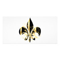 Grunge Fleur de Lis/black + gold