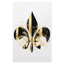 Grunge Fleur de Lis/black + gold