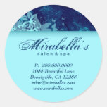 Grunge floral sticker salon spa blue denim 2