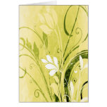 Grunge florale d'or carte de vœux