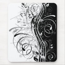 grunge florale tapis de souris