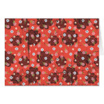 Grunge flowers and polka dot card