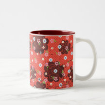 Grunge flowers mug