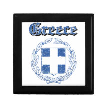 Grunge Greece coat of arms designs Keepsake Box