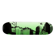 Grunge Green City Custom Skate Board
