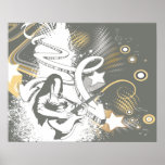 grunge guitarist rock and roll rocker 2 posters