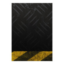 Grunge Hazard Stripes Diamond Plate Announcements