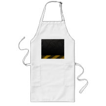 Grunge Hazard Stripes Diamond Plate Apron