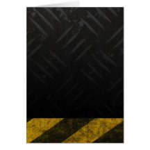 Grunge Hazard Stripes Diamond Plate Cards