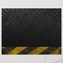 Grunge Hazard Stripes Diamond Plate Full Color Flyer