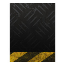 Grunge Hazard Stripes Diamond Plate Personalized Invitations