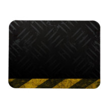 Grunge Hazard Stripes Diamond Plate Flexible Magnets