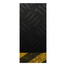 Grunge Hazard Stripes Diamond Plate Full Color Rack Card