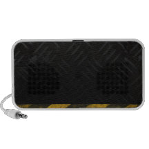 Grunge Hazard Stripes Diamond Plate Portable Speakers