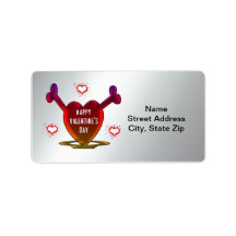 Grunge Hearts Address Label