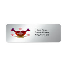 Grunge Hearts Return Address Label