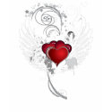 Grunge Hearts Wings for Black t-shirts