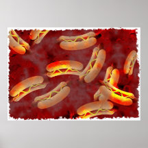 Grunge Hotdogs Print