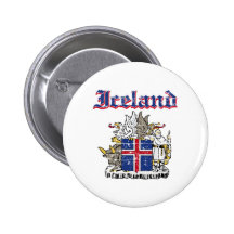 Grunge Icelands coat of arms designs Pins
