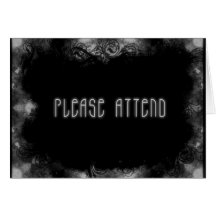 Grunge Invite 1 Please Attend - Black & White Cards