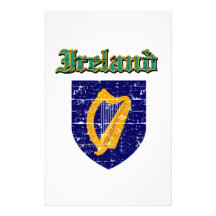 Grunge Ireland coat of arms designs Stationery Paper