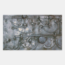 Grunge Iron Heavy Metal Rectangle Stickers