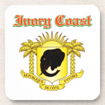 Grunge Ivory Coast coat of arms designs Beverage Coasters